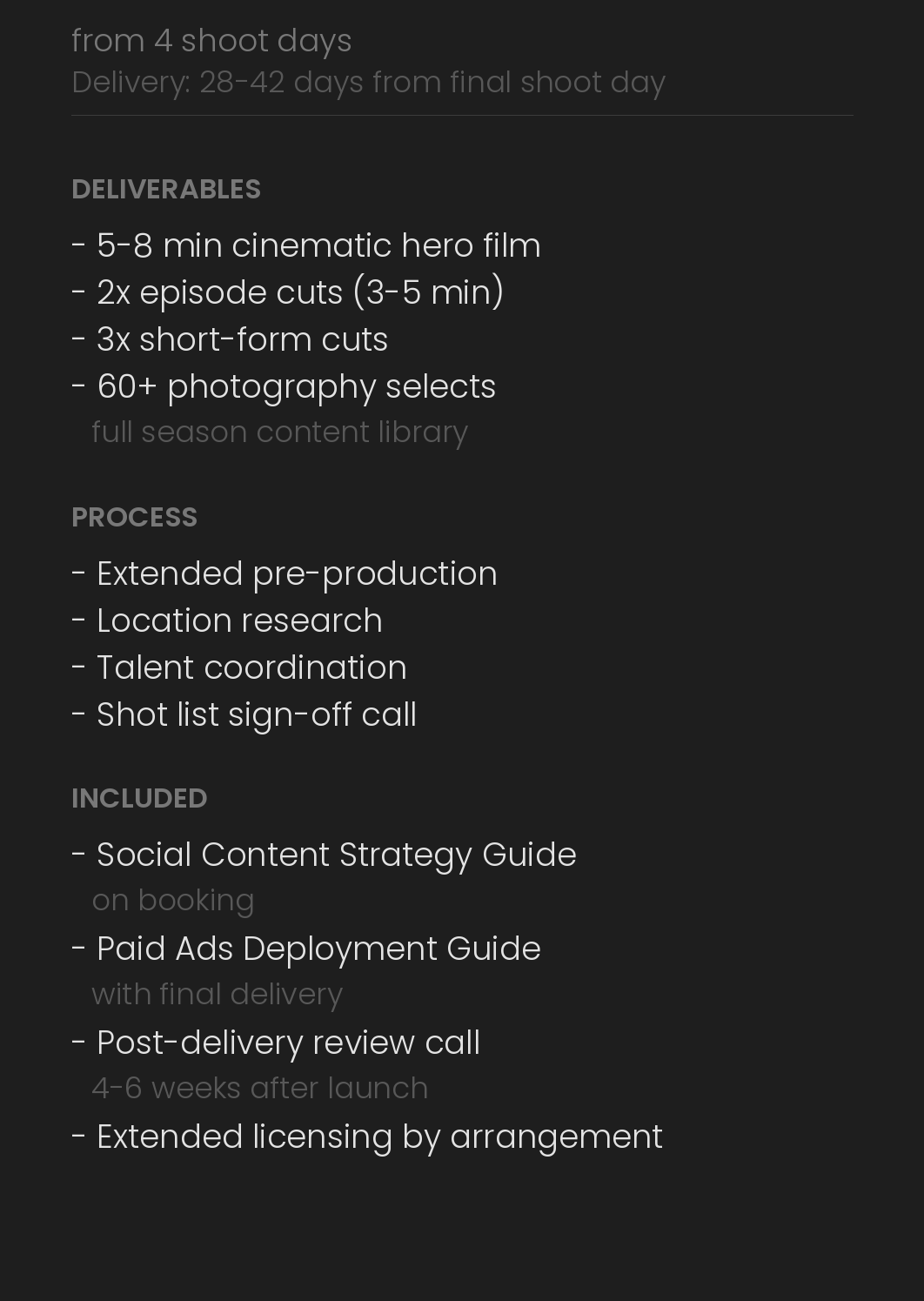 Expedition package details