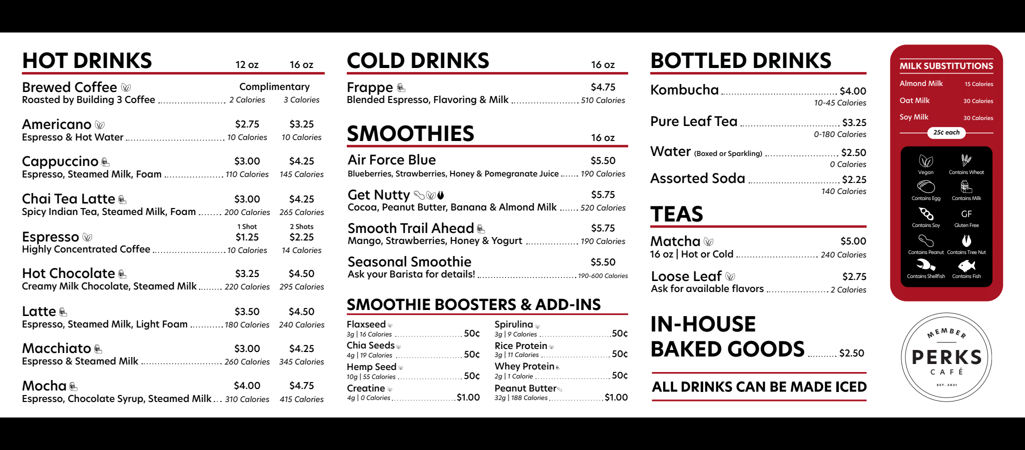 Coffee Shop Menu