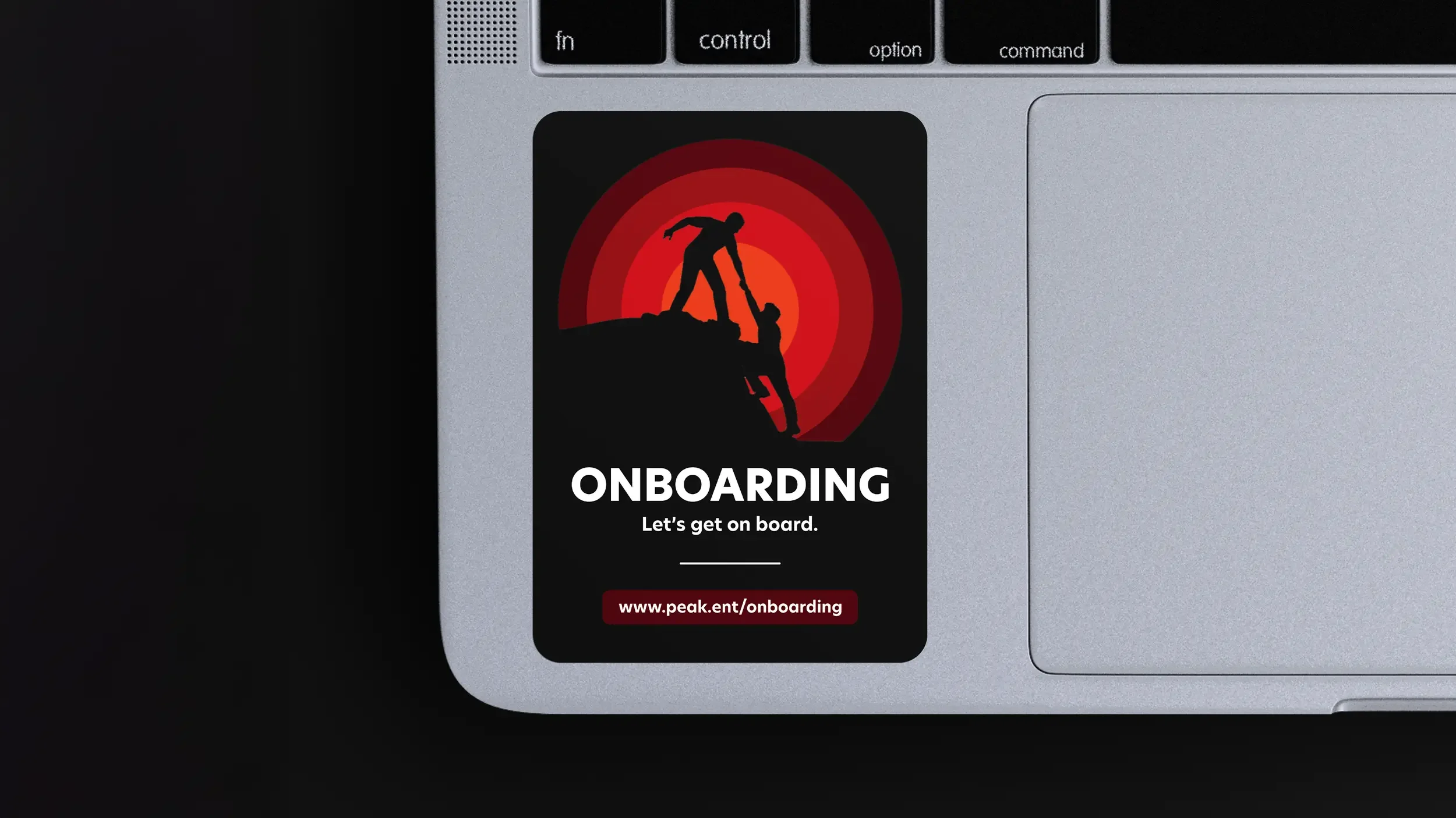 Onboarding Sticker on Laptop