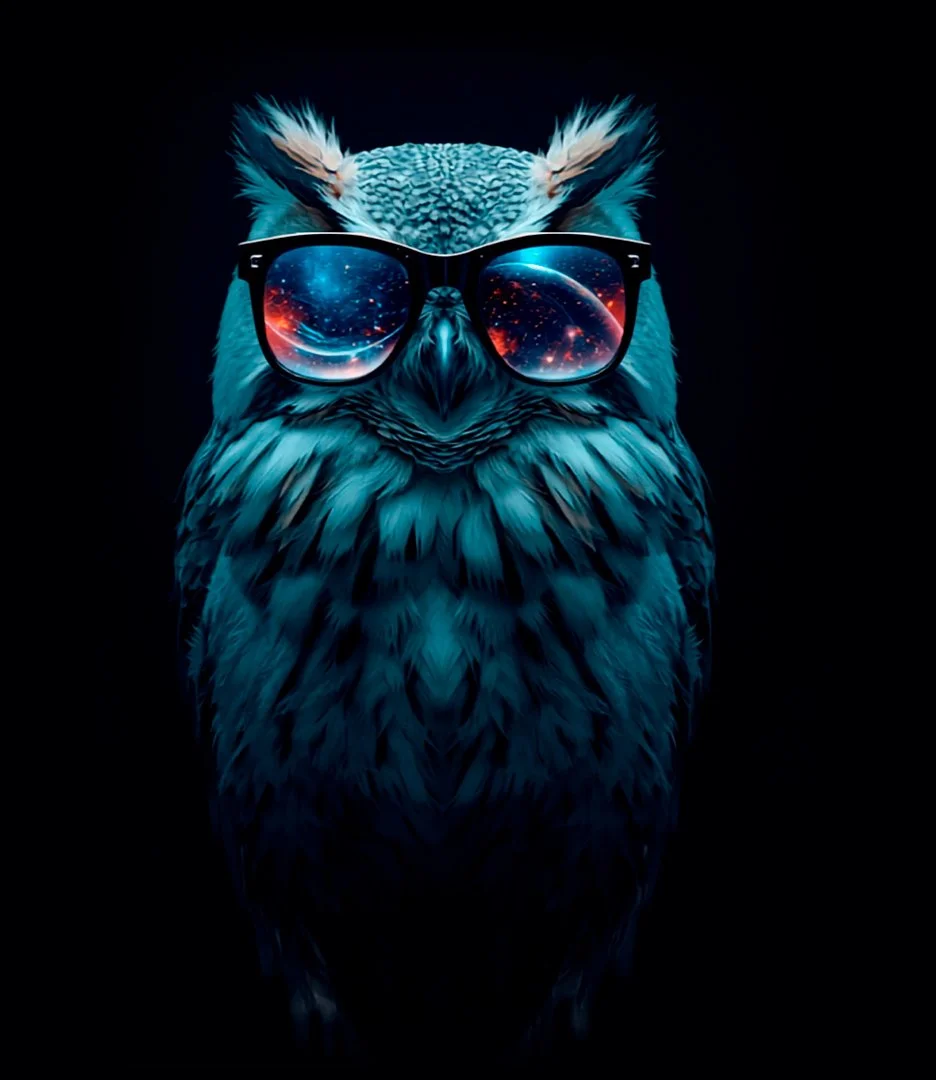 Búho con gafas de Santo-Lab