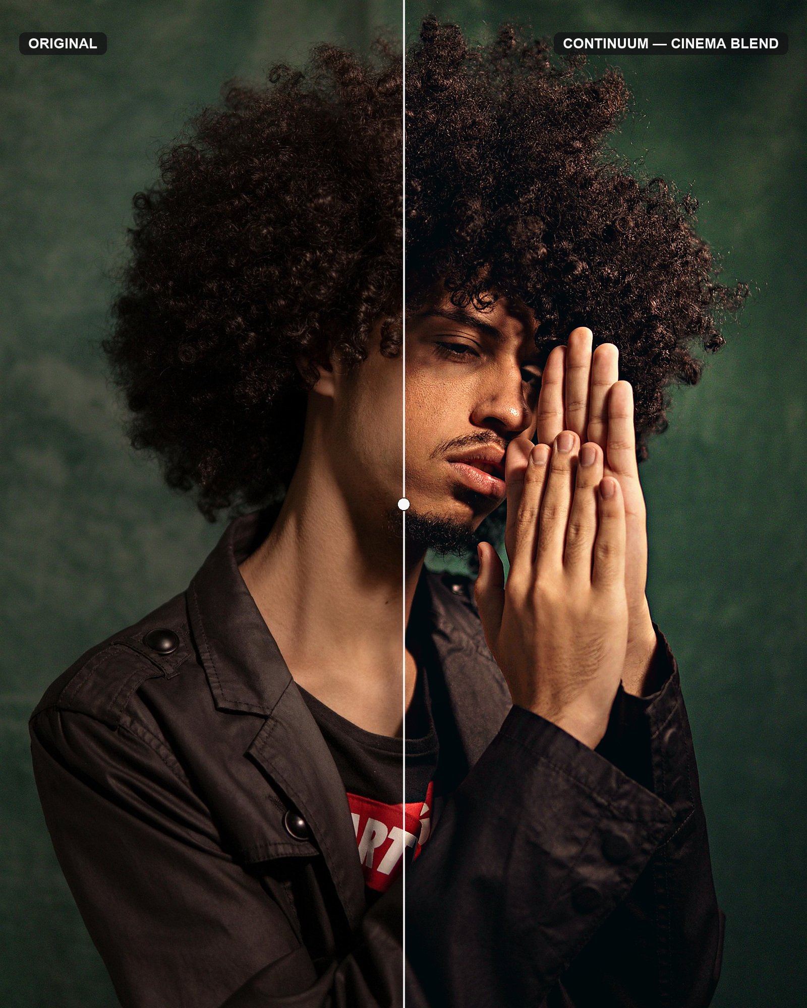 Continuum Lightroom preset before and after