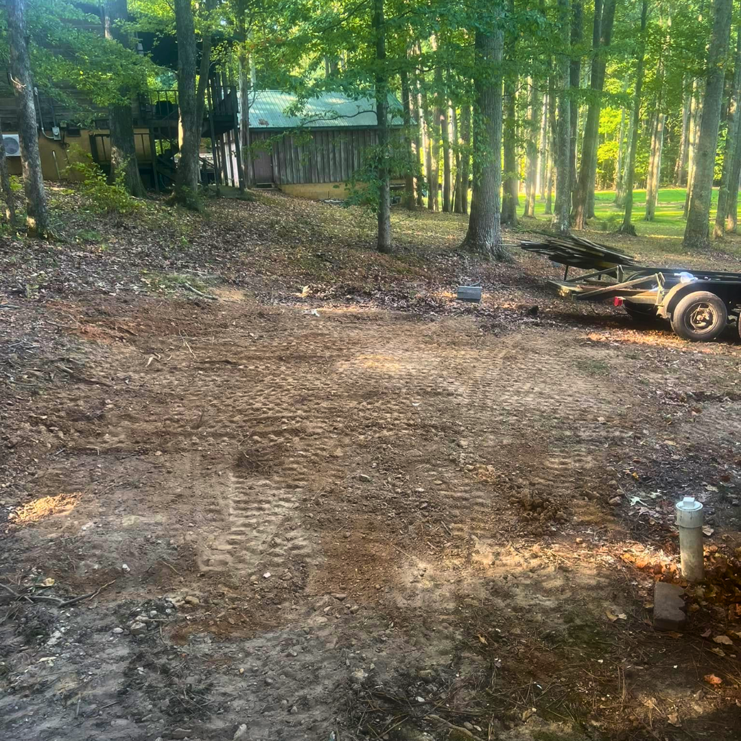 Finished septic tank installation with the yard restored