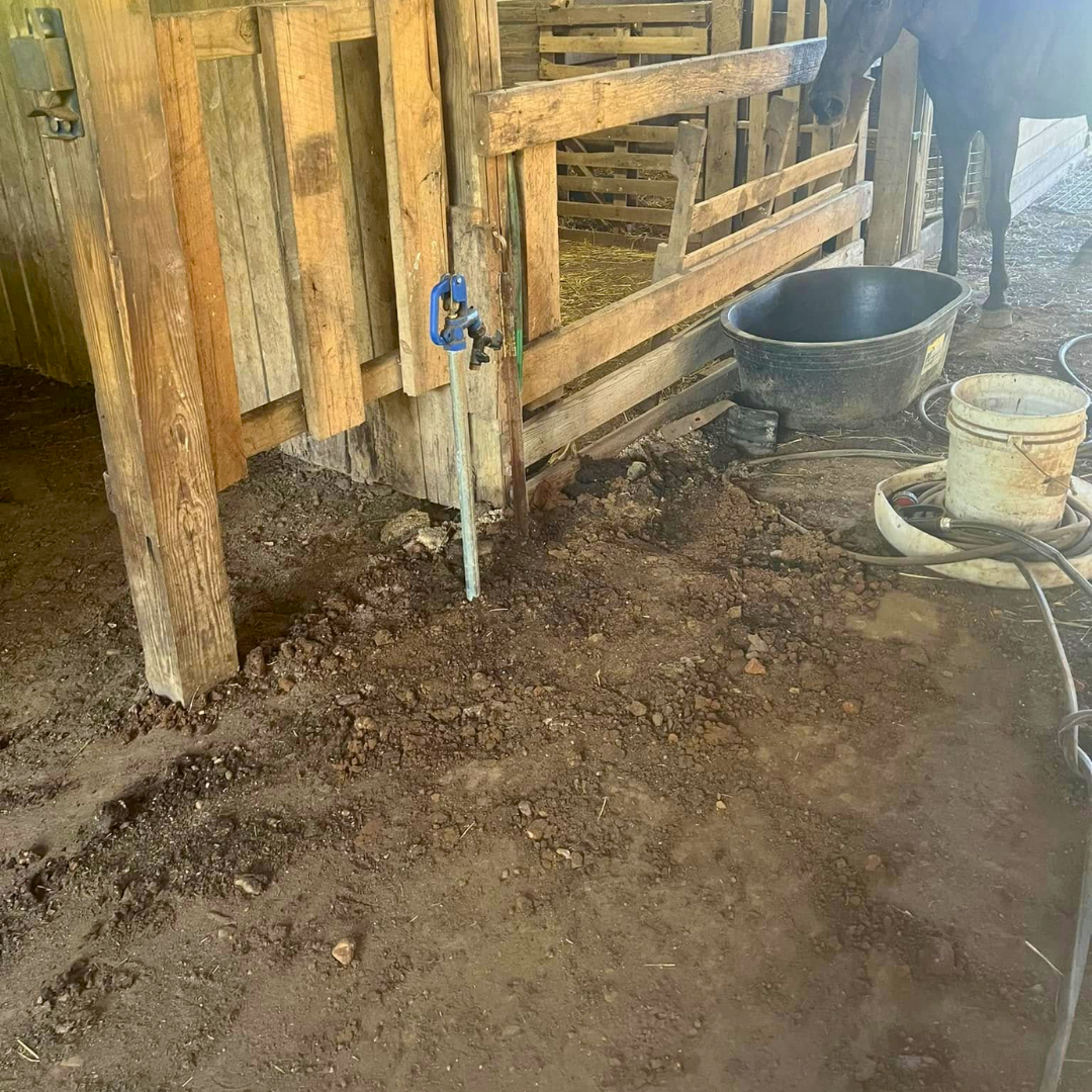 Frost-free hydrant installed in a barn in Paris, TN