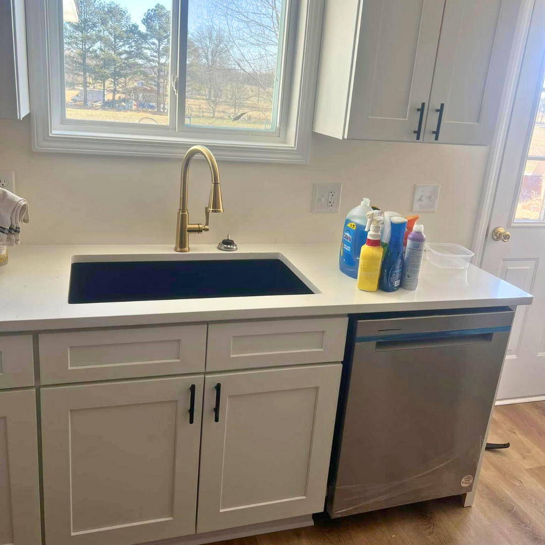 Kitchen sink and faucet installation