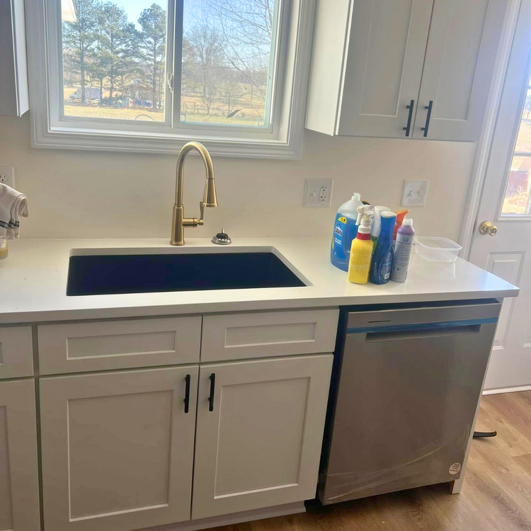 Kitchen sink and faucet installation
