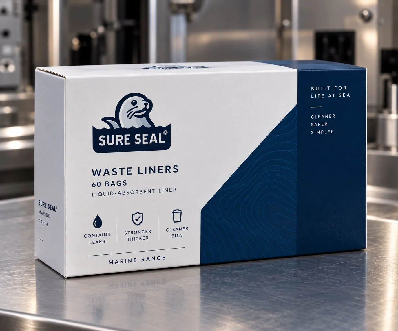 Sure Seal waste liner packaging concept