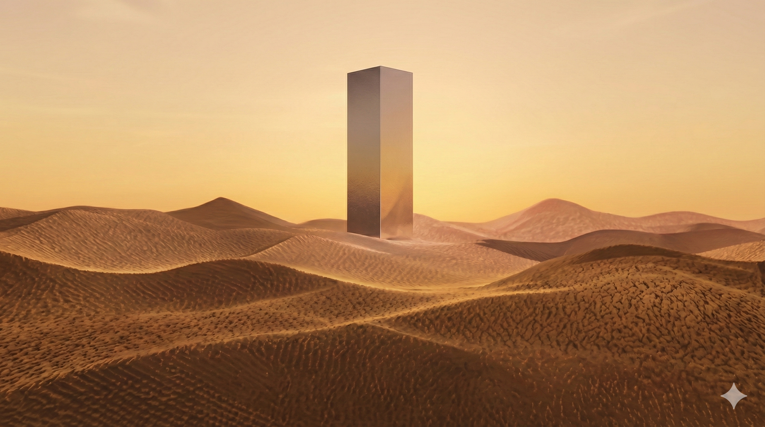 Desert landscape with monolith