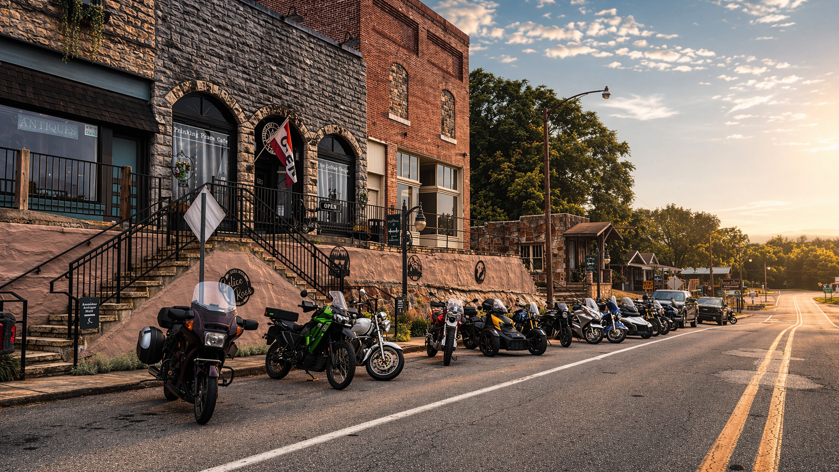 Historic downtown Calico Rock storefronts