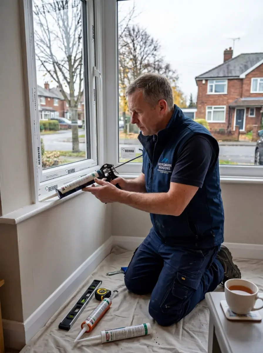 Installer completing the internal finish