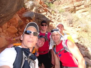 Johnny on a training run with friends