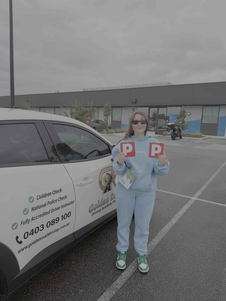 Immi Skin with P plates after passing the driving test