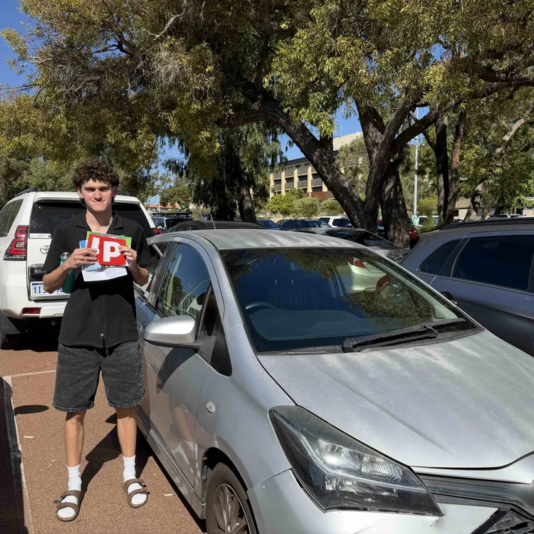 Brooklyn Pages with P plates after passing the driving test at Joondalup