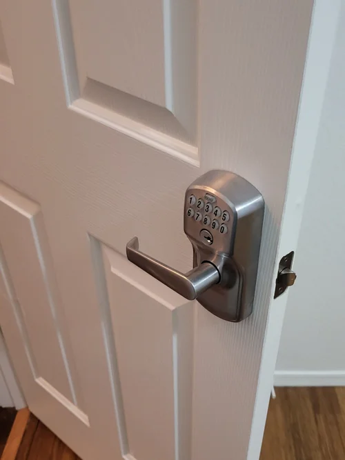 Keypad door lock installed on an interior door in Phoenix