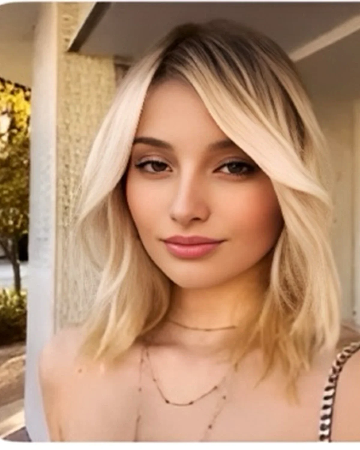 Soft rooted blonde balayage created at MMA SALON Miami Beach