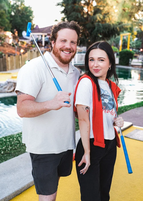 Hannah and Tylor together during their mini golf session