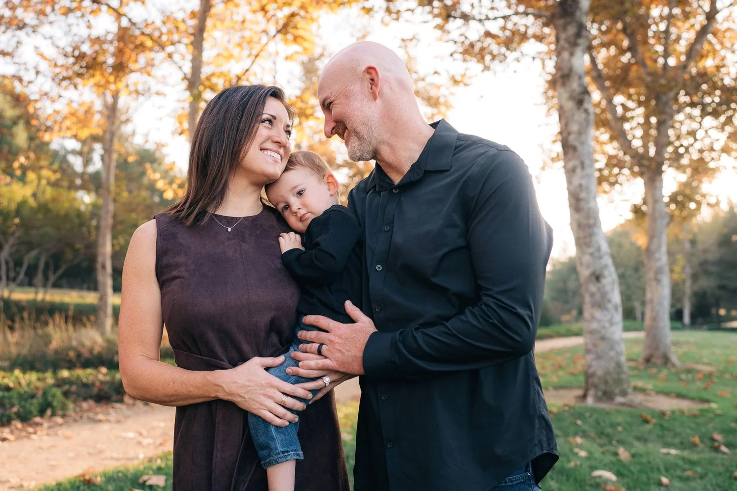 A family together at golden hour, Orange County fall session by Wesley D Photography