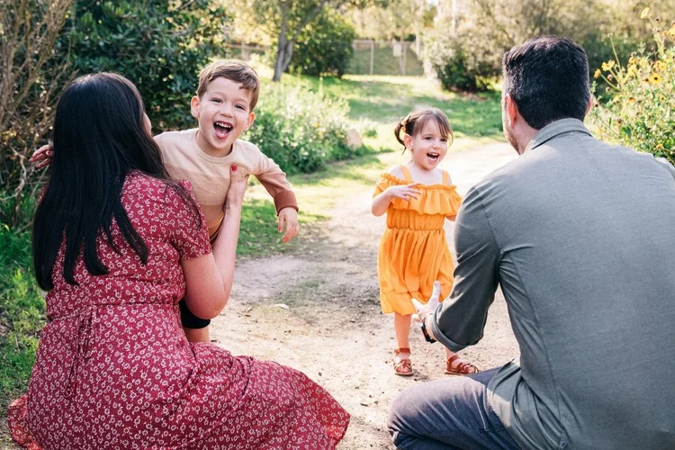 A family session photographed in Orange County