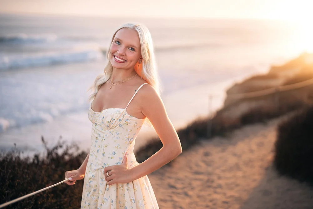Laila at Crystal Cove in Newport Beach during her senior session