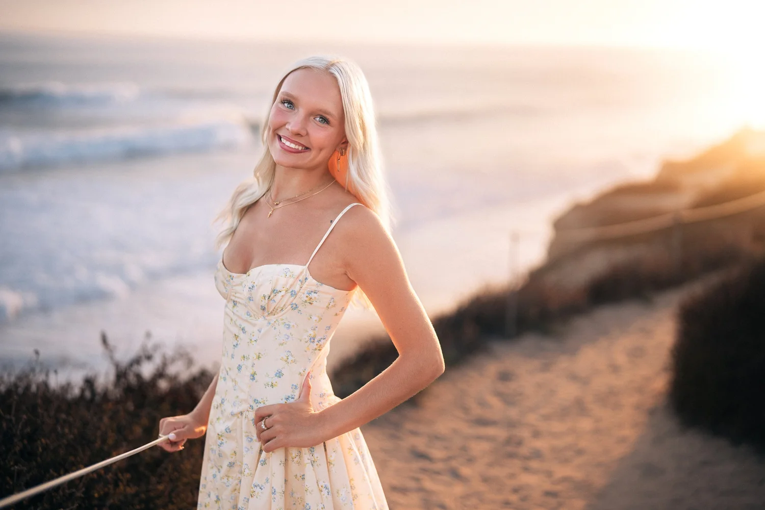 Laila at Crystal Cove in Newport Beach during her senior session