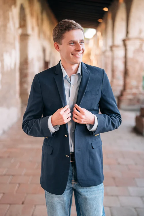 Christian, senior session, Mission San Juan Capistrano