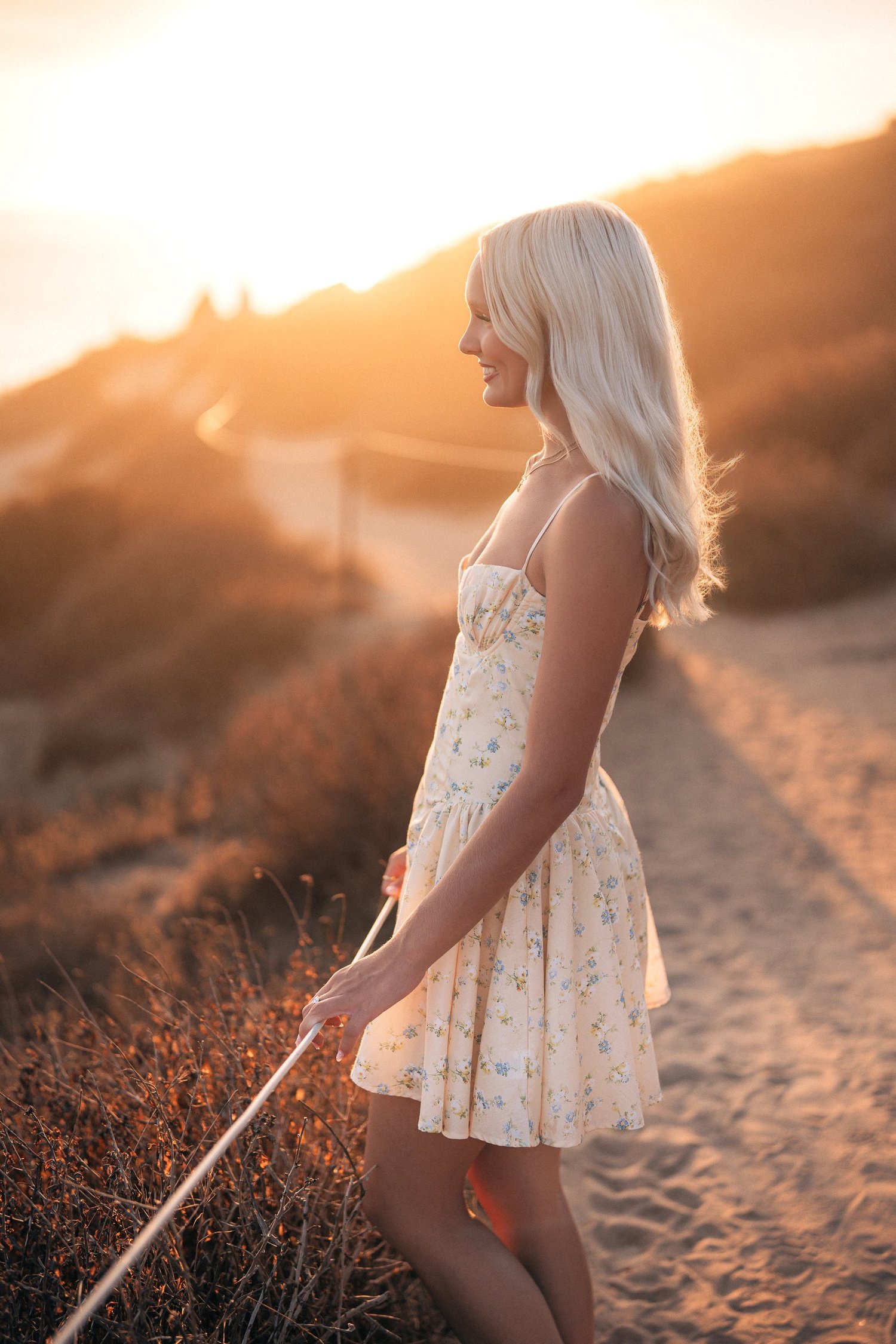 Laila at Crystal Cove at sunset