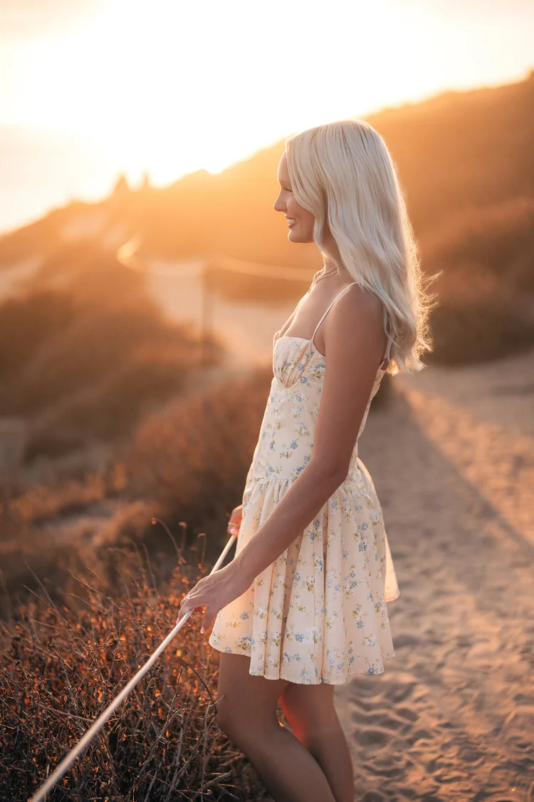 Laila at Crystal Cove during an Origin Story senior session