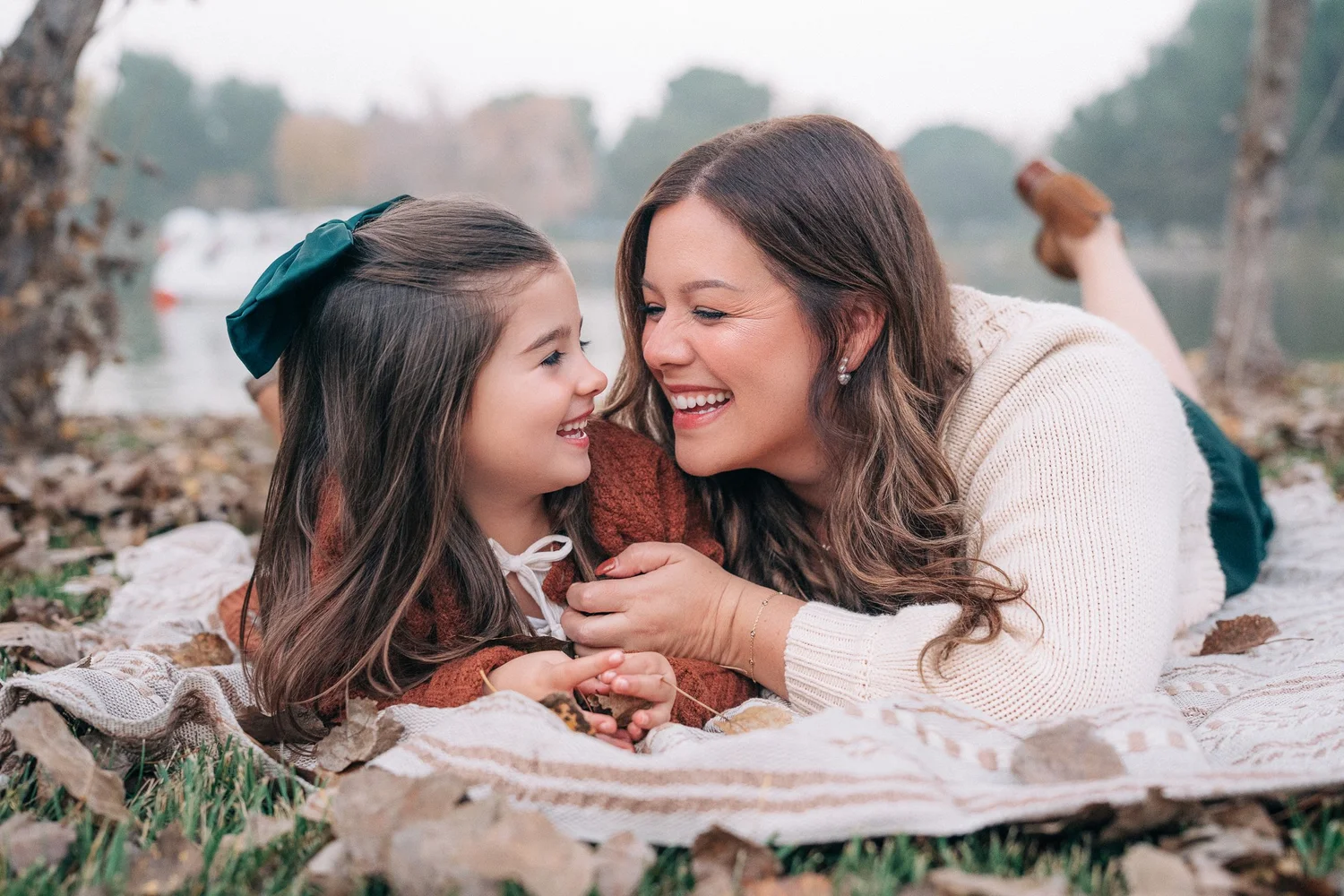 Orange County family photographer capturing a family together at golden hour