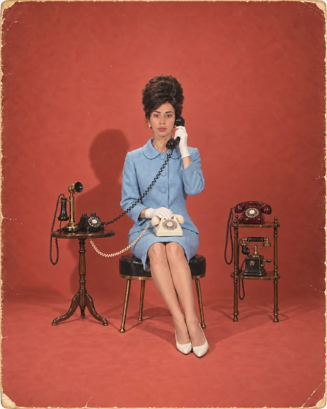 Portrait de Adèle, studio vintage