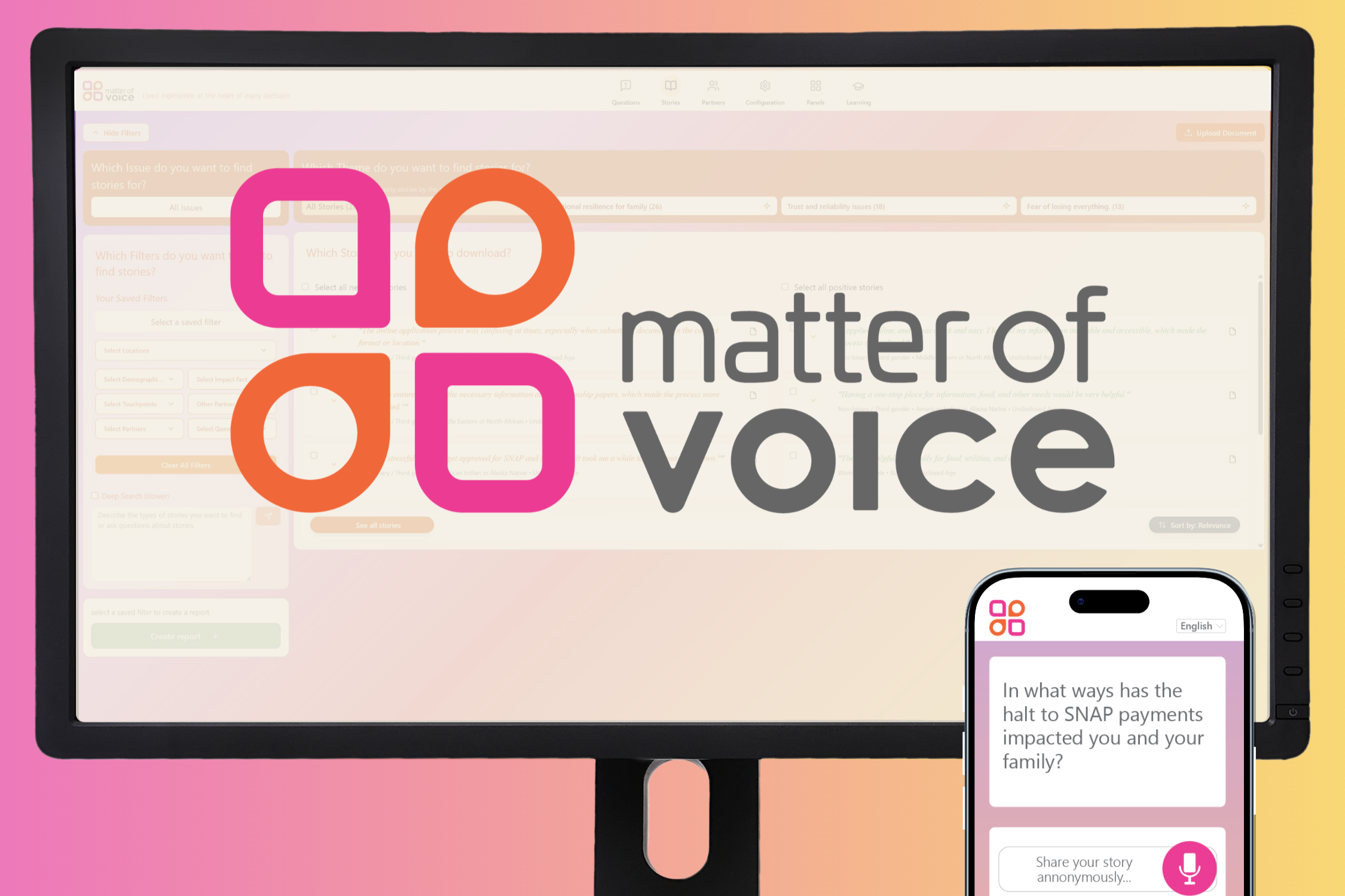 Matter of Voice — ecosystem sharing dashboard