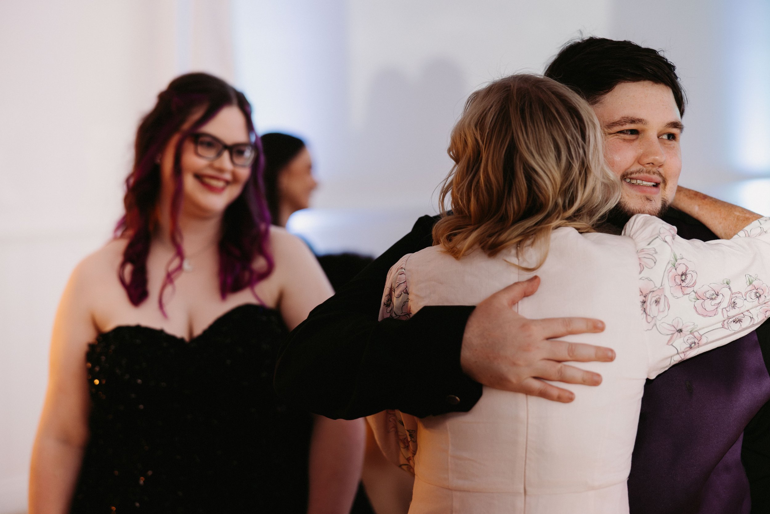 A warm embrace with a loved one during Chantel and Baylee’s wedding at Shambala Estate.