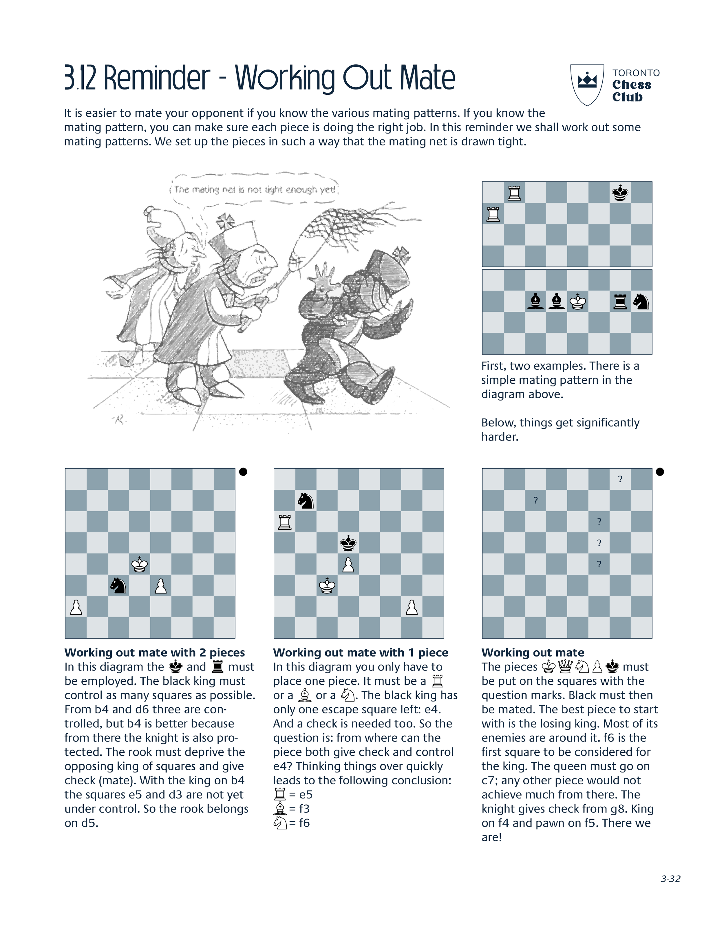 An actual illustrated Chess Steps reminder page used in the Academy program.
