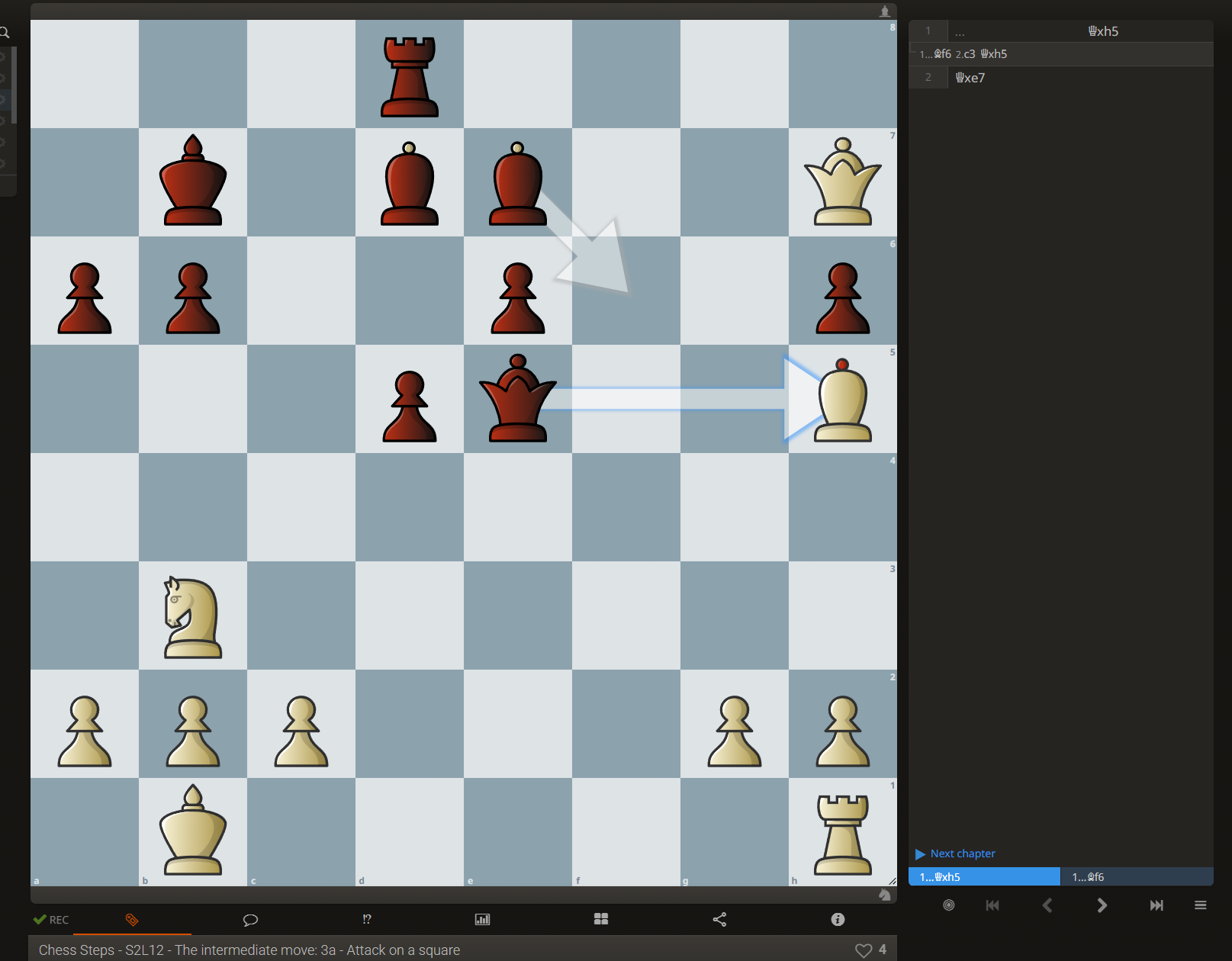 An actual interactive Lichess study used in the Academy program.