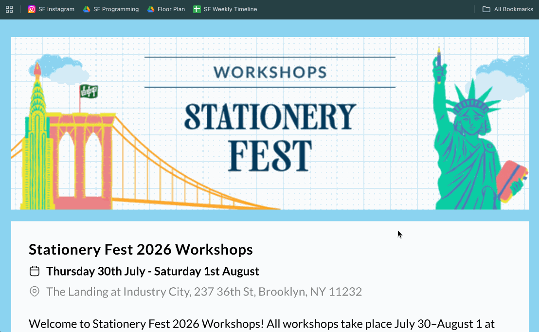 Adding multiple workshops