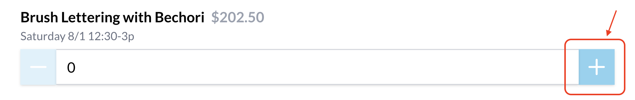 The + button on an ARTSVP workshop listing
