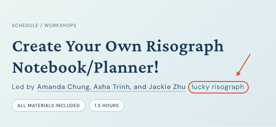 Workshop detail page showing instructor name