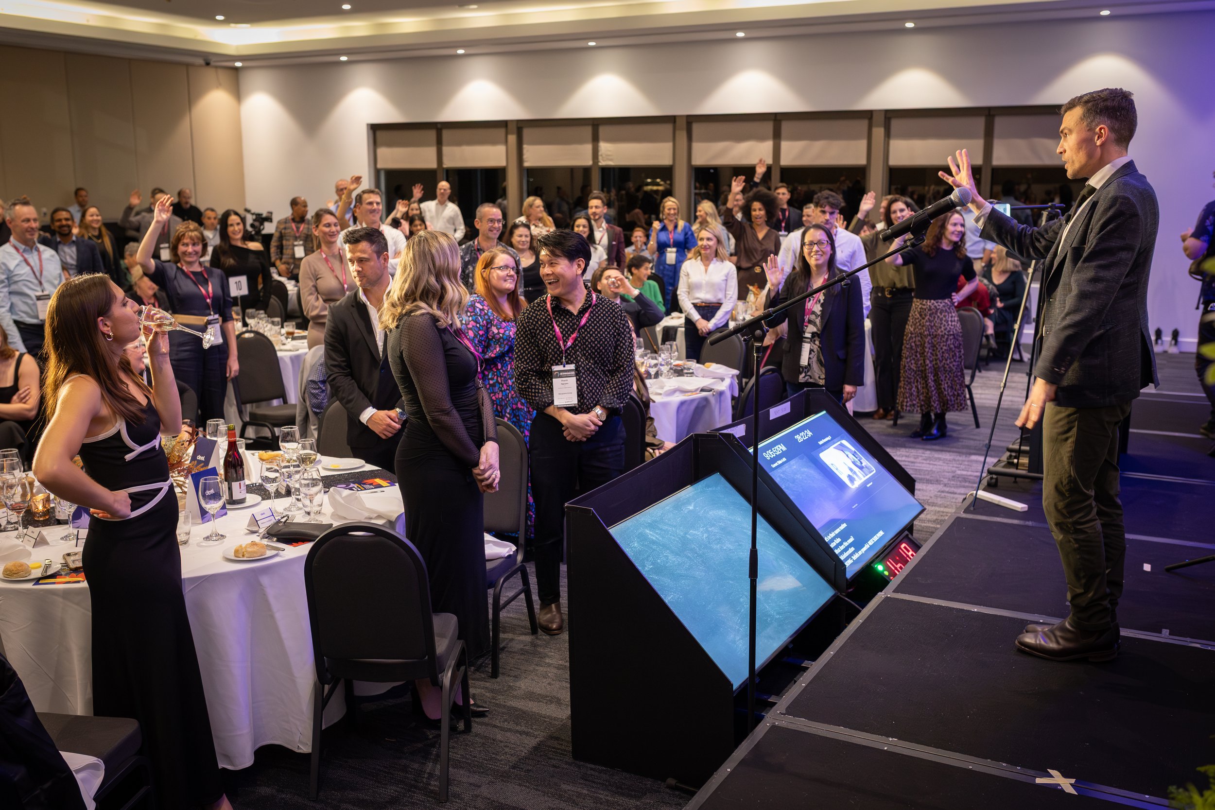 Andrew Nunn creating an interactive audience experience during a keynote