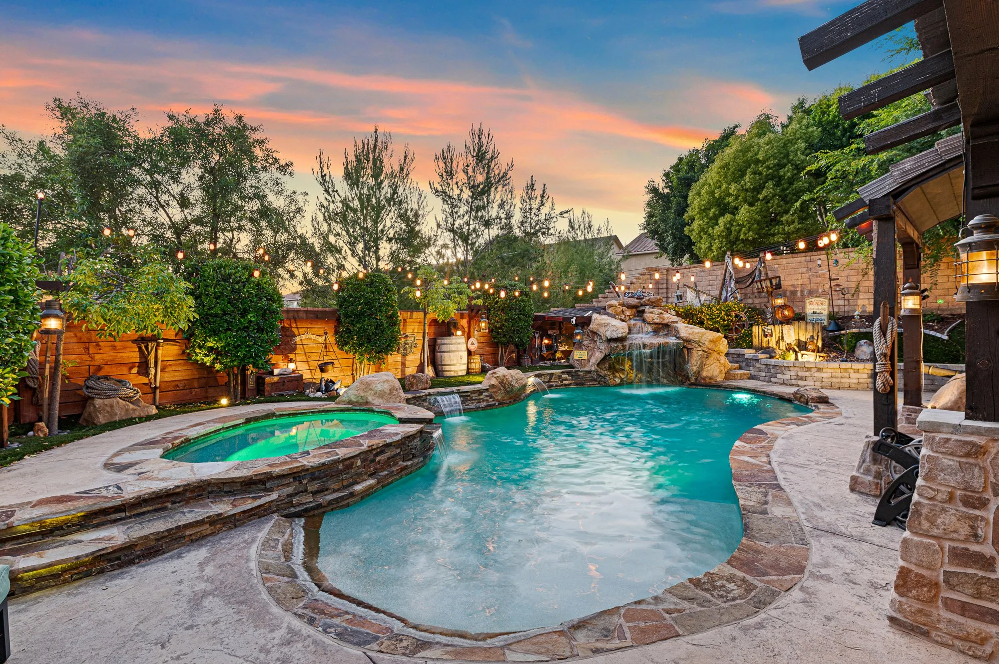 Short term rental twilight pool photography Southern California Airbnb VRBO SoCal Home Photo