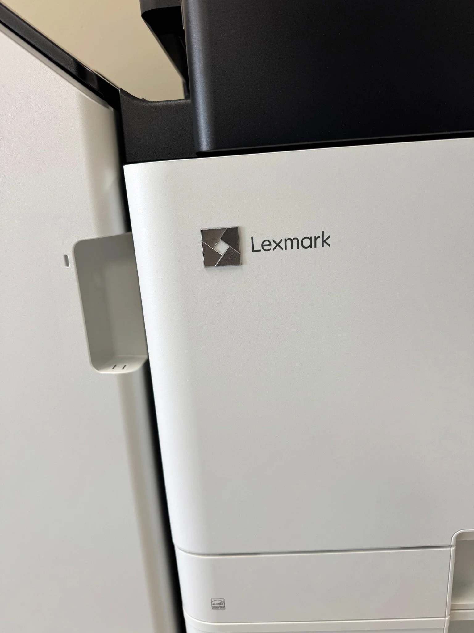 Close-up of the Lexmark copier at Ship California