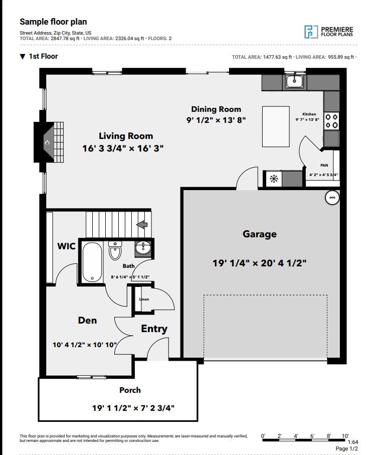 2D floor plan example