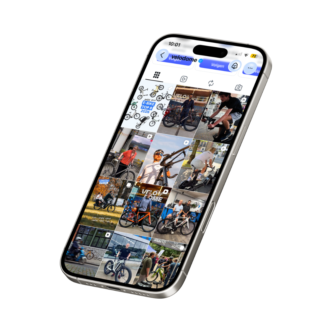 Velodome Instagram profiel, social media beheer door Nils