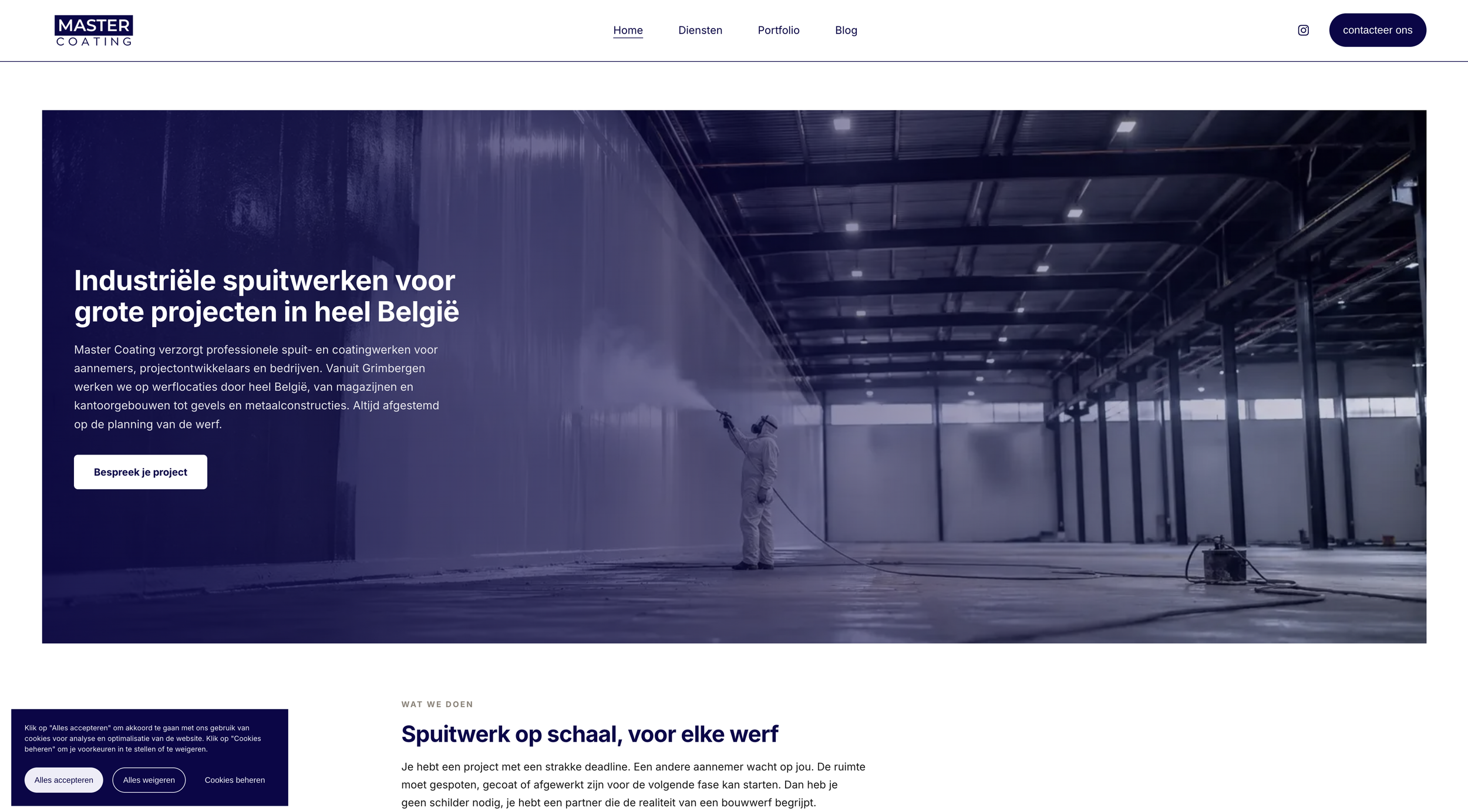 Website realisatie Master Coating - BRIQUE Digital