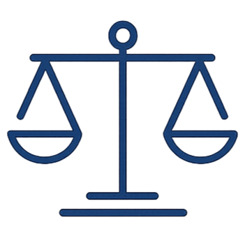 Legal defense investment icon