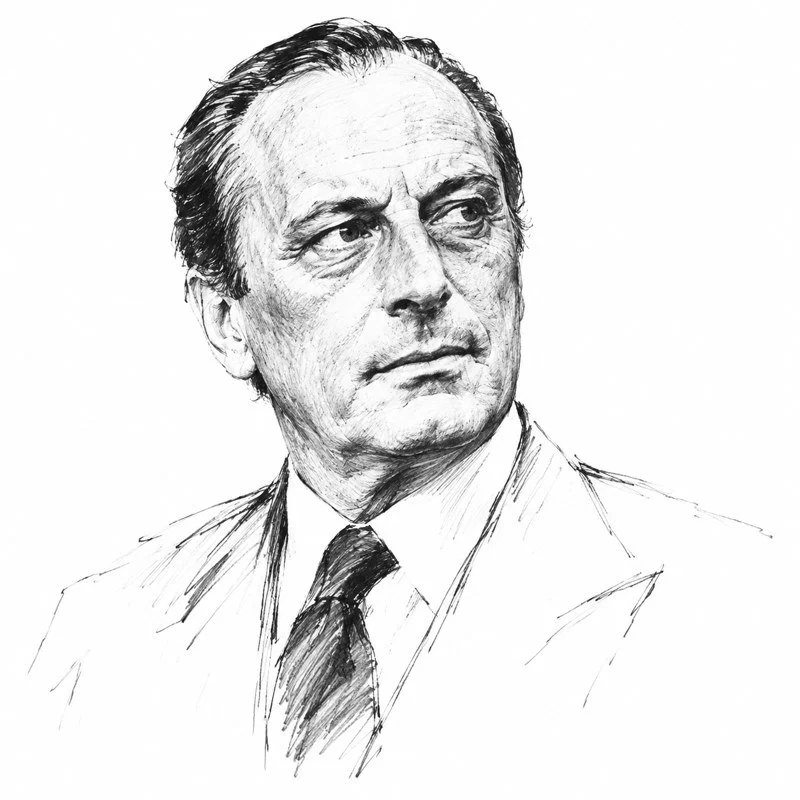 Illustrated portrait of Rodolfo Gucci