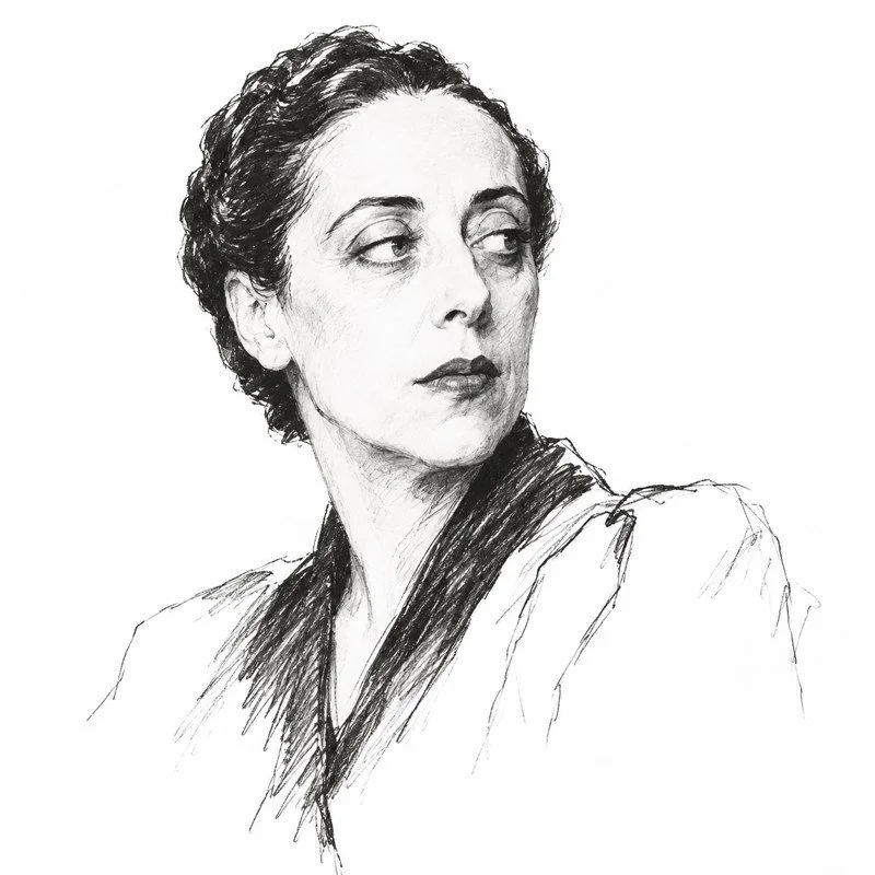 Illustrated portrait of Elsa Schiaparelli