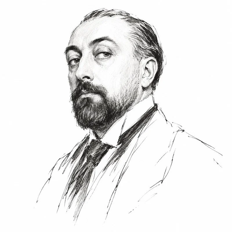 Illustrated portrait of Paul Poiret