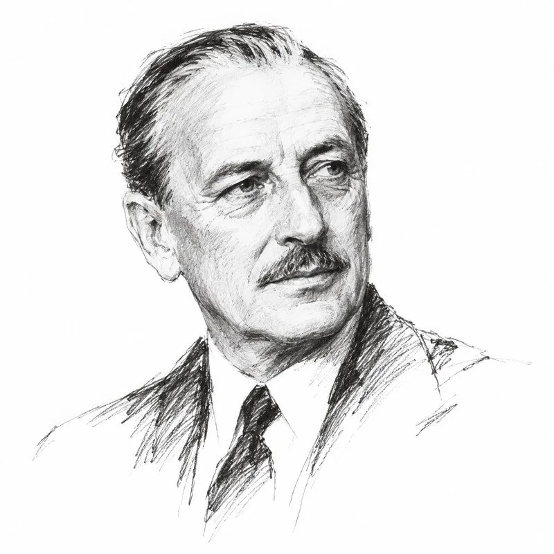 Illustrated portrait of Robert Dumas
