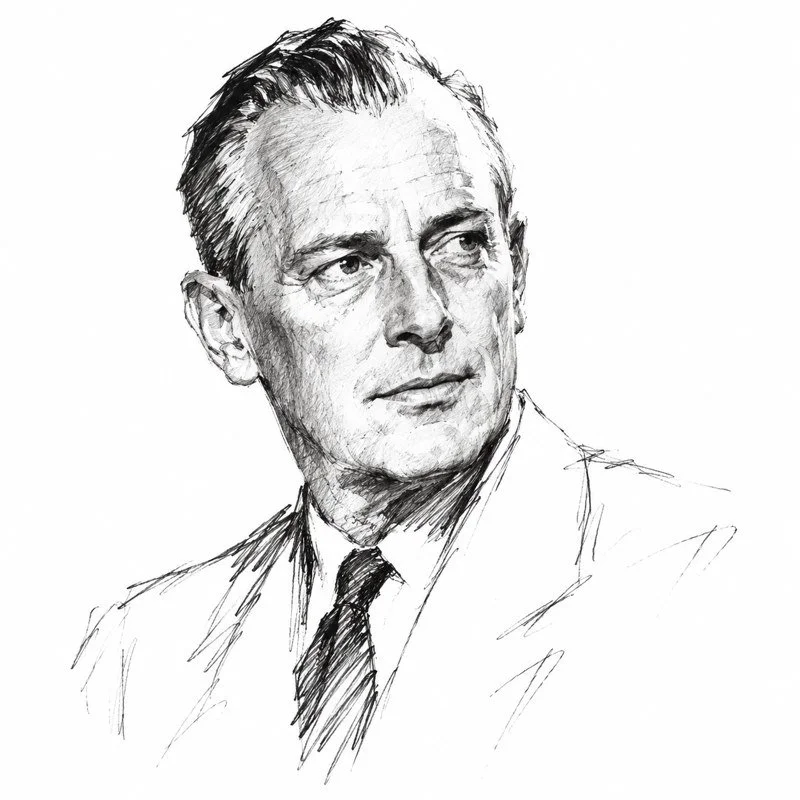 Illustrated portrait of Jim Thompson