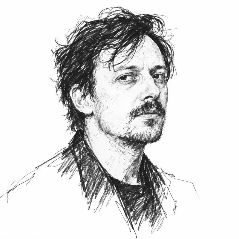 Illustrated portrait of Jan Bajtlik