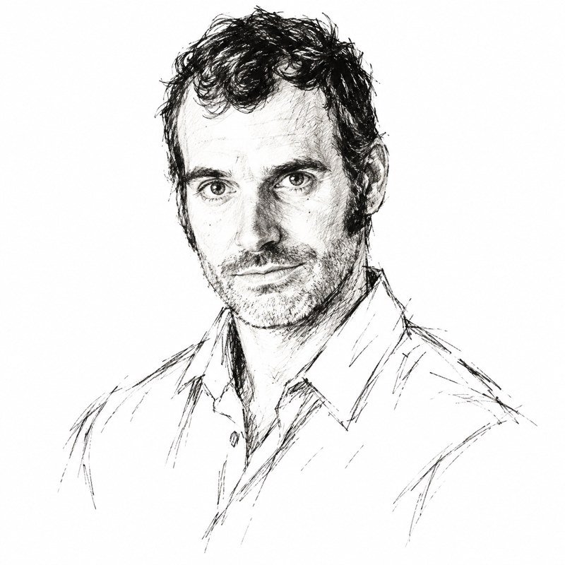 Illustrated portrait of Pierre Marie