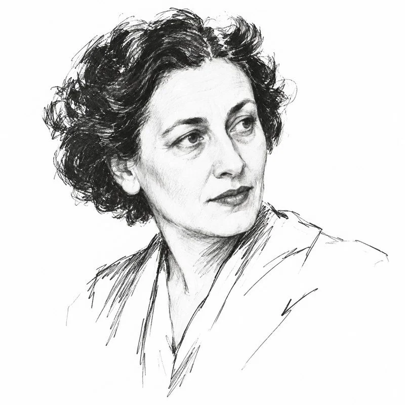 Illustrated portrait of Lida Ascher